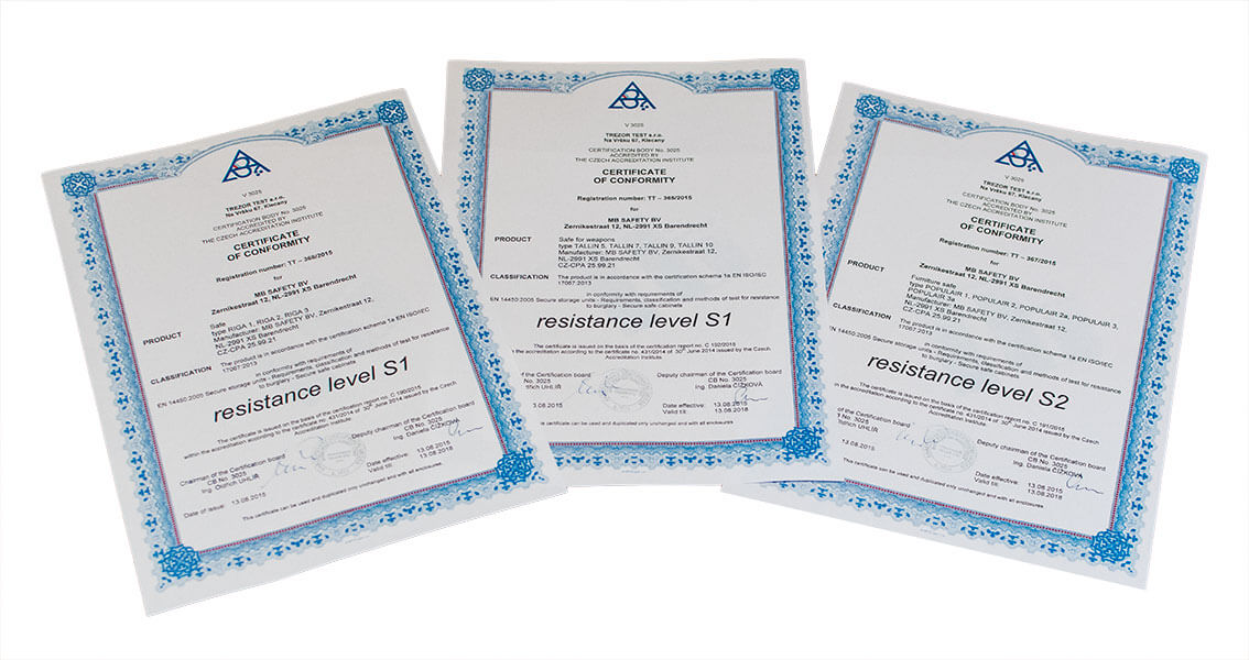 Certificaten MB Safety B.V. 